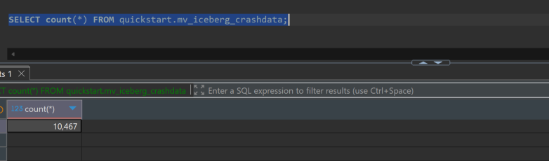 Iceberg Materialized View Aggregation Results