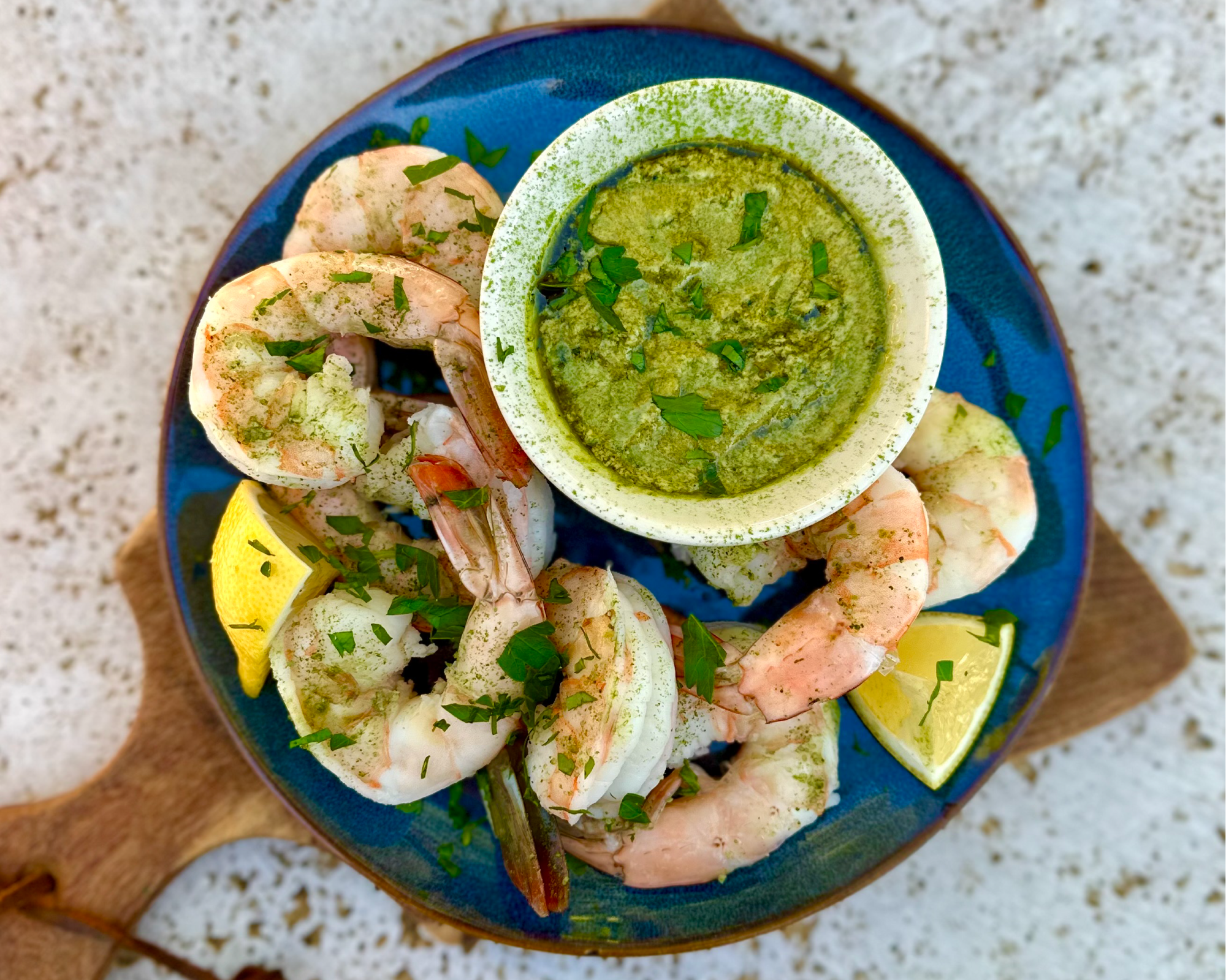 Shrimp Cocktail with Matcha Mayo Dip