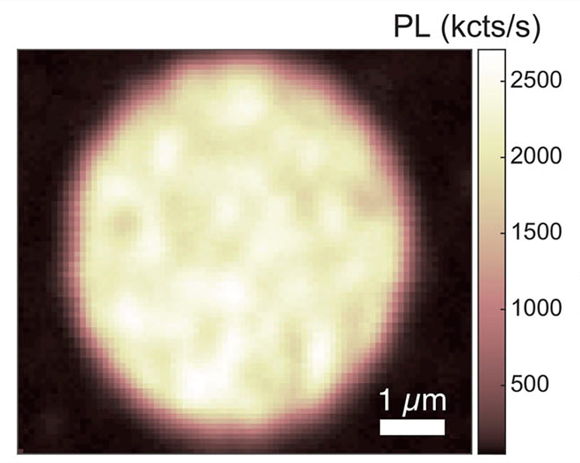 Scanare de microscopie optică a unui defect cuantic dintr-un cristal, care emite lumină