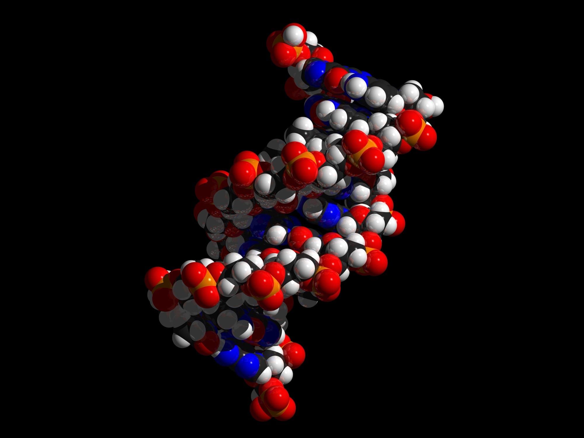 Model molecular tridimensional al unei structuri biologice complexe
