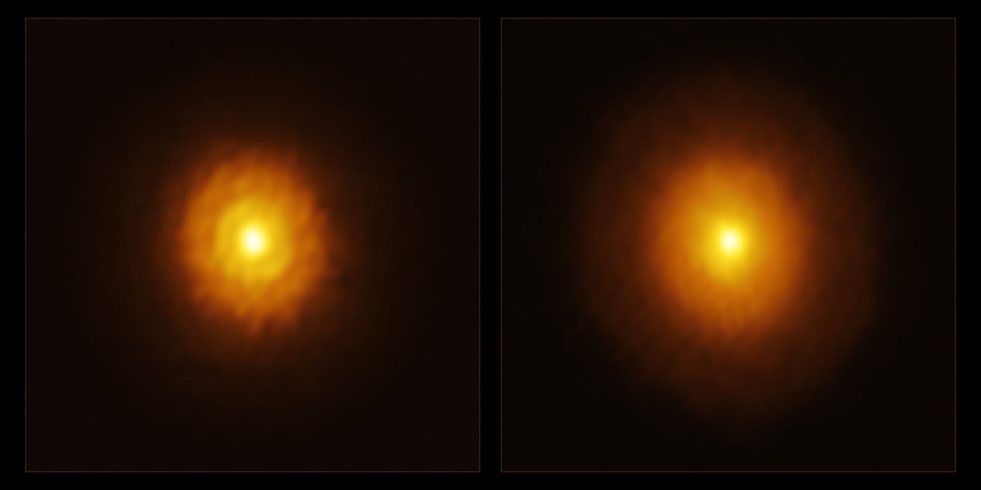 Disc protoplanetar în jurul unei stele tinere, imagine realizată de radiotelescopul ALMA