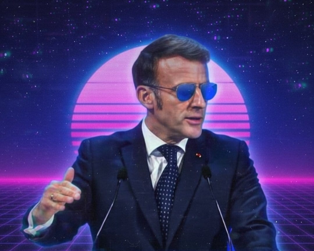 Macron solbrille meme mania er good guy brandjacking af Europa