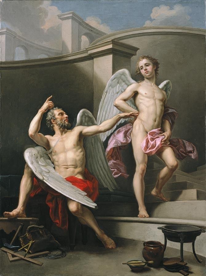Paintings of Icarus Ignoring Daedalus' Instructions About Flying, In Order of Not Paying Attention