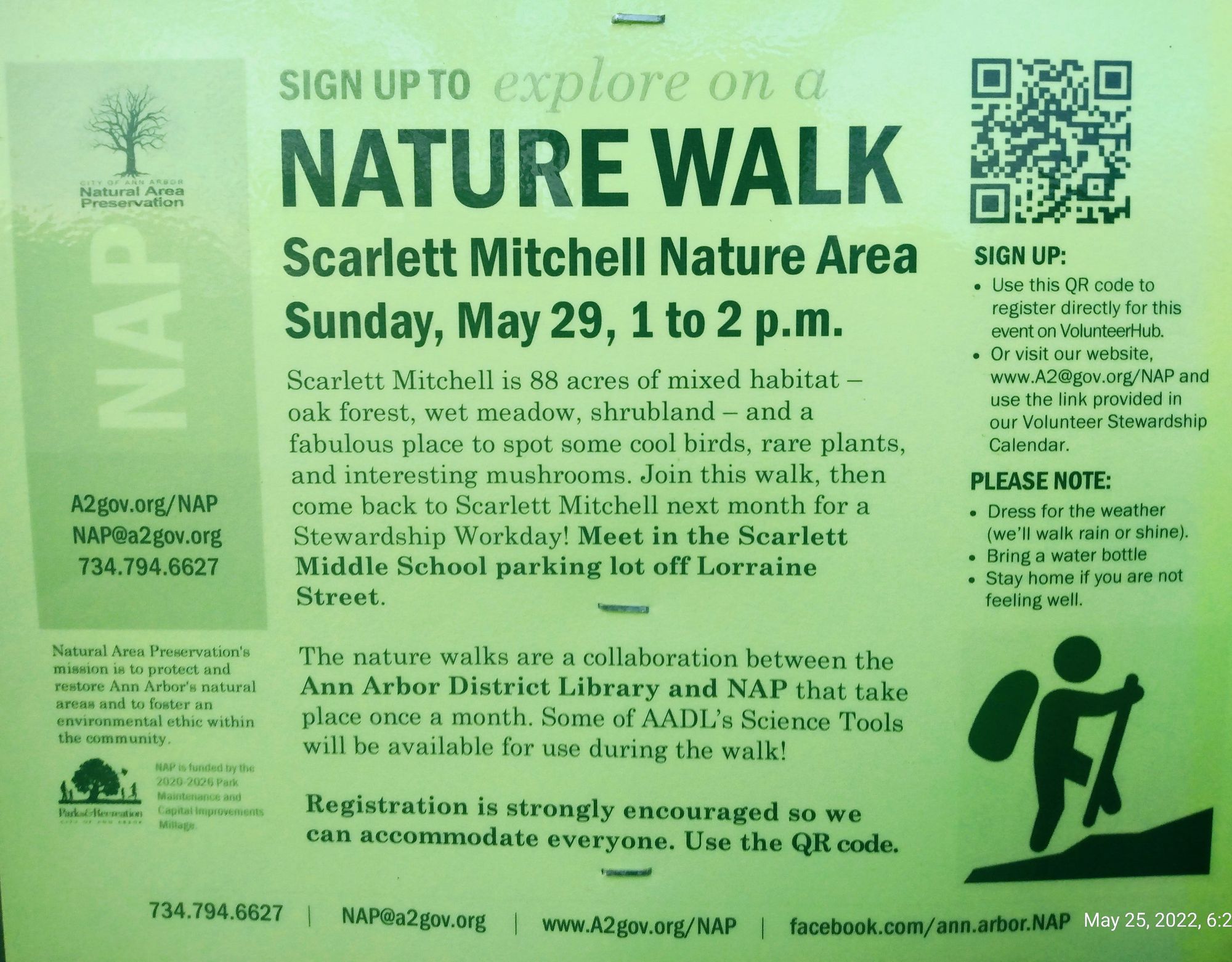 Scarlett Mitchell Nature Walk Sun. 5/29/22 1-2pm