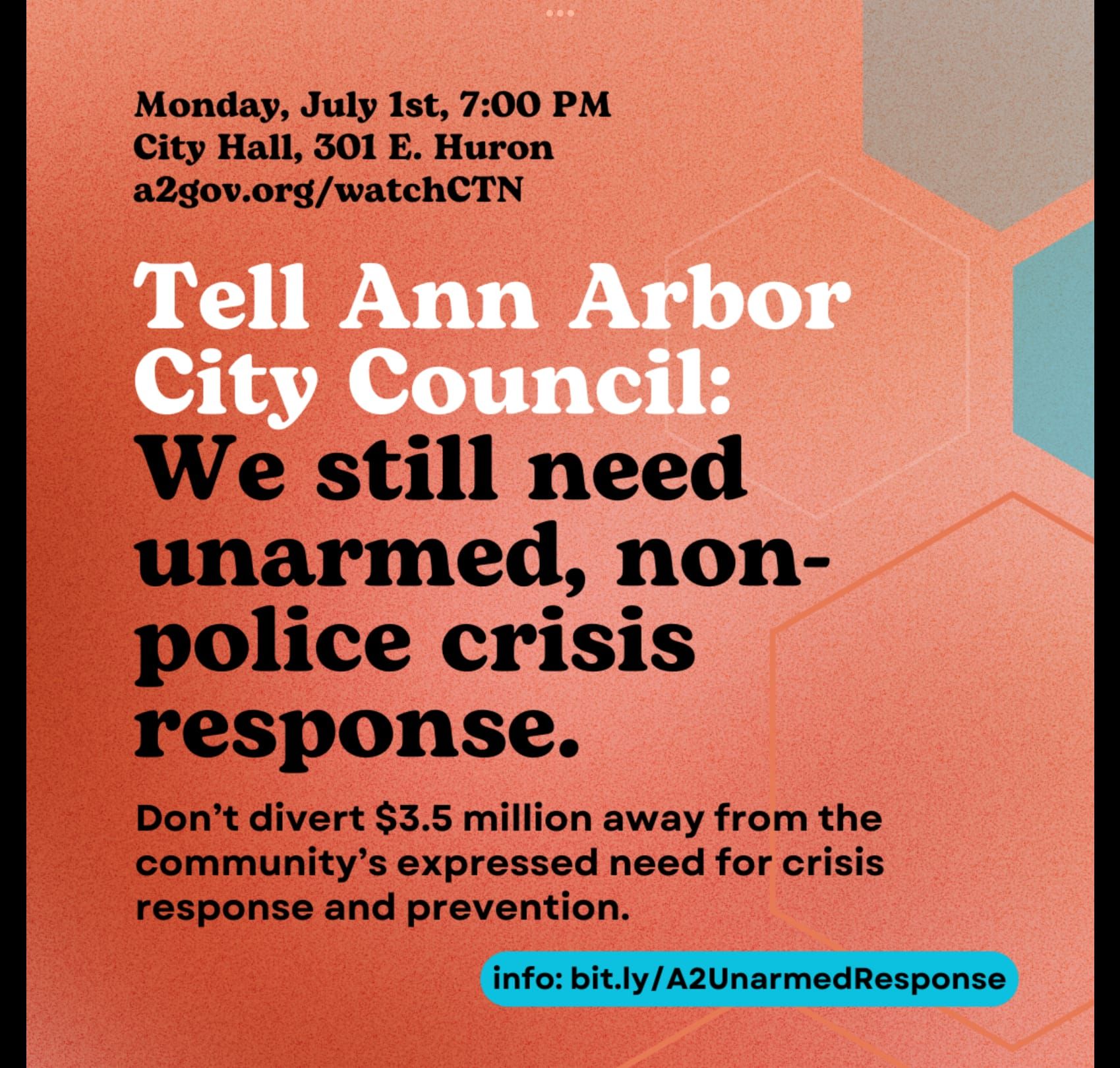 Ann Arbor City Council 7/1/24: Funds Earmarked For Unarmed Crisis Response Poised To Be Reallocated To Other Uses