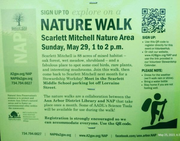 Scarlett Mitchell Nature Walk Sun. 5/29/22 1-2pm