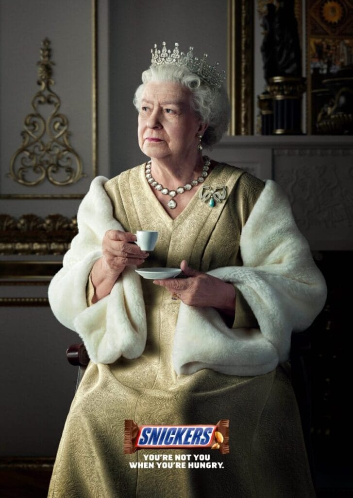 snickers ad, substitute in the snickers