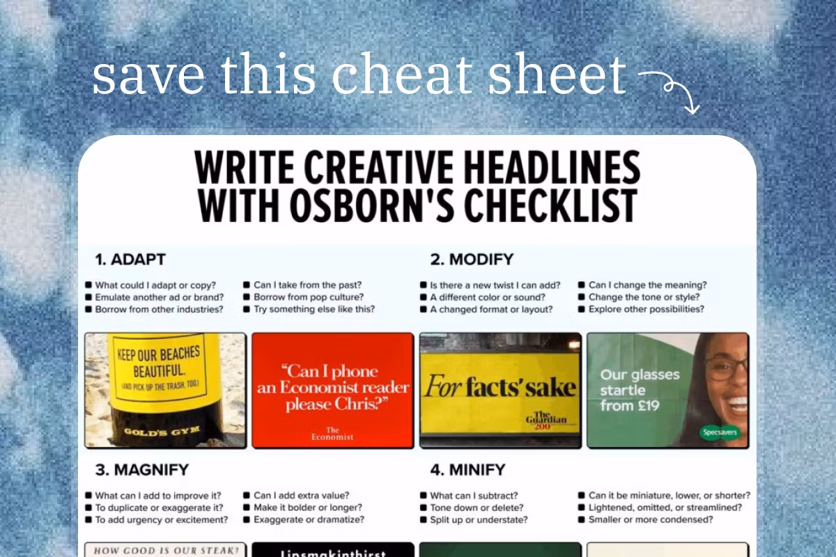 How to write creative headlines using Osborn’s Checklist Feature Image