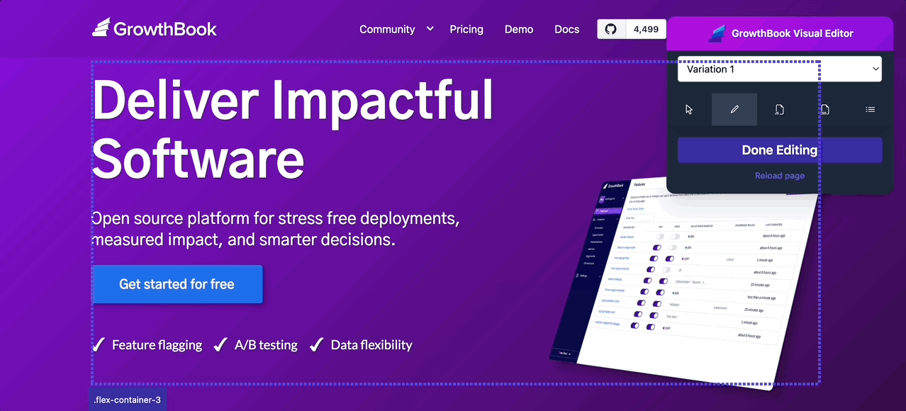 Visual editor reordering of elements