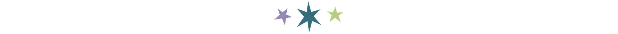 Three small colored stars, serving as a divider