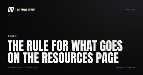 The rule for what goes on the resources page