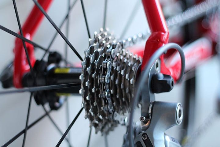 Close-up of bicycle wheel