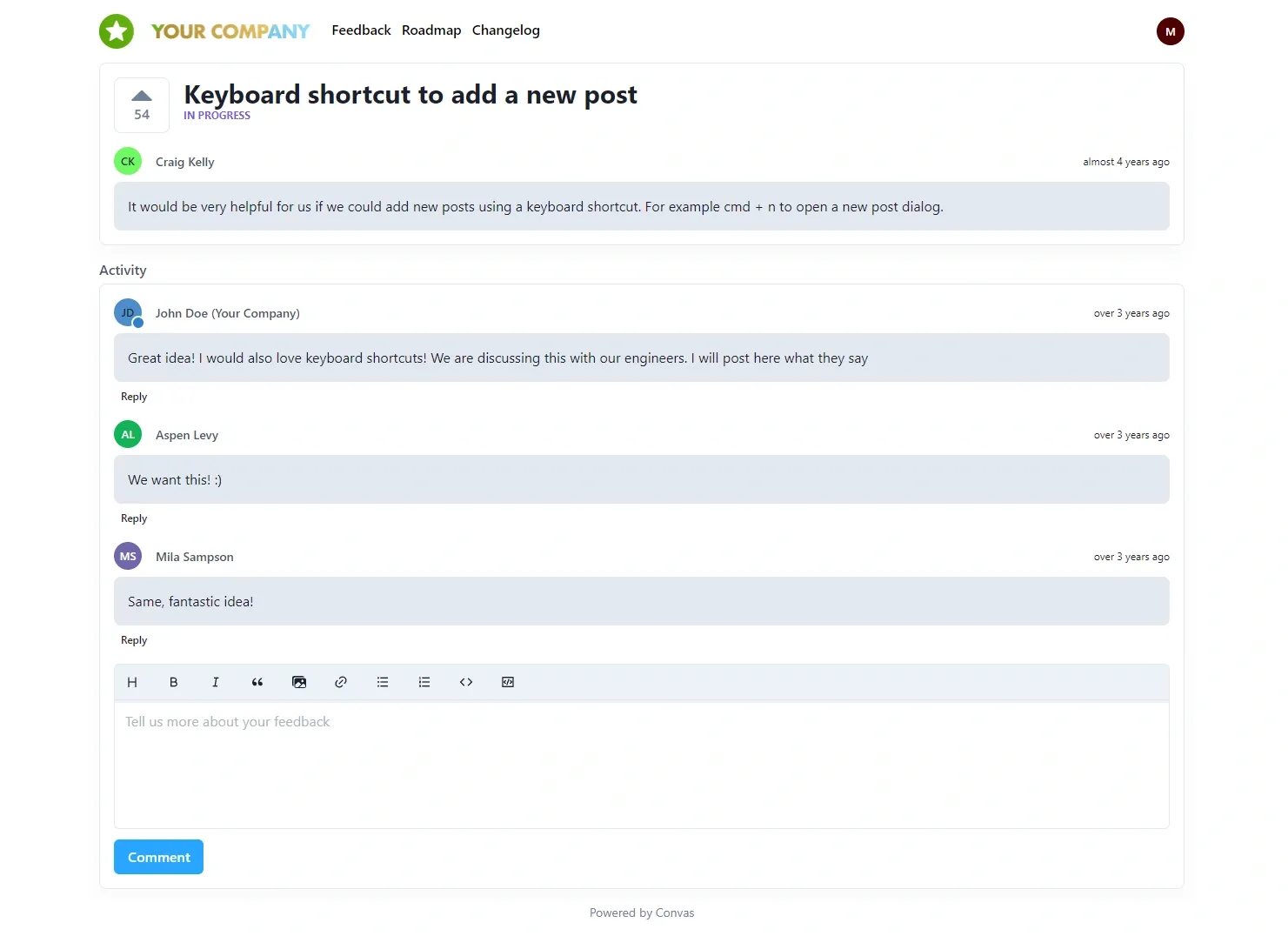 Screenshot of convas' comment section with unintuivie UI.