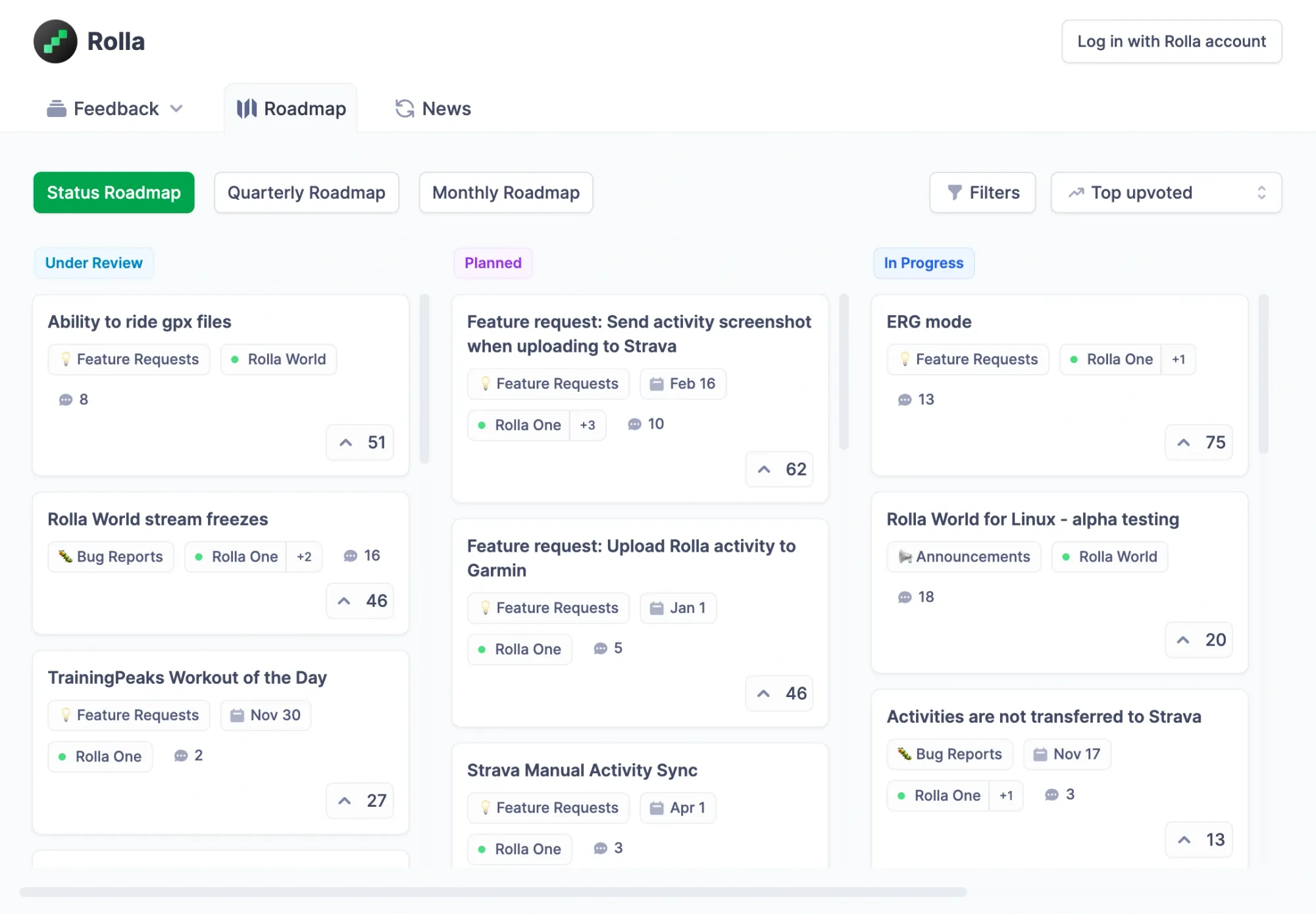 Public roadmap example