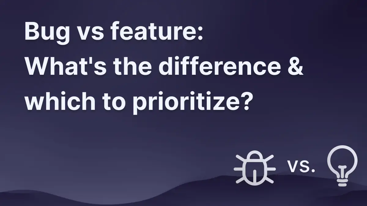 Illustration for the blog about the differences between bugs and features.