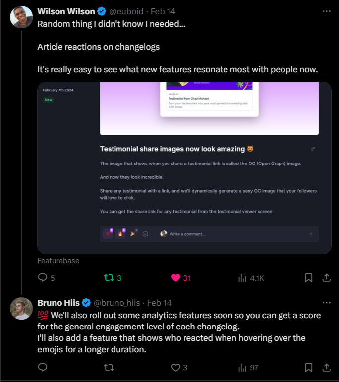 Example of listening and finding potential ideas from Twitter