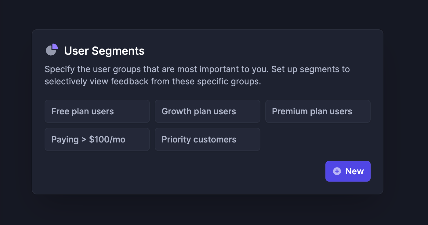 Featurebase's user segementing feature.