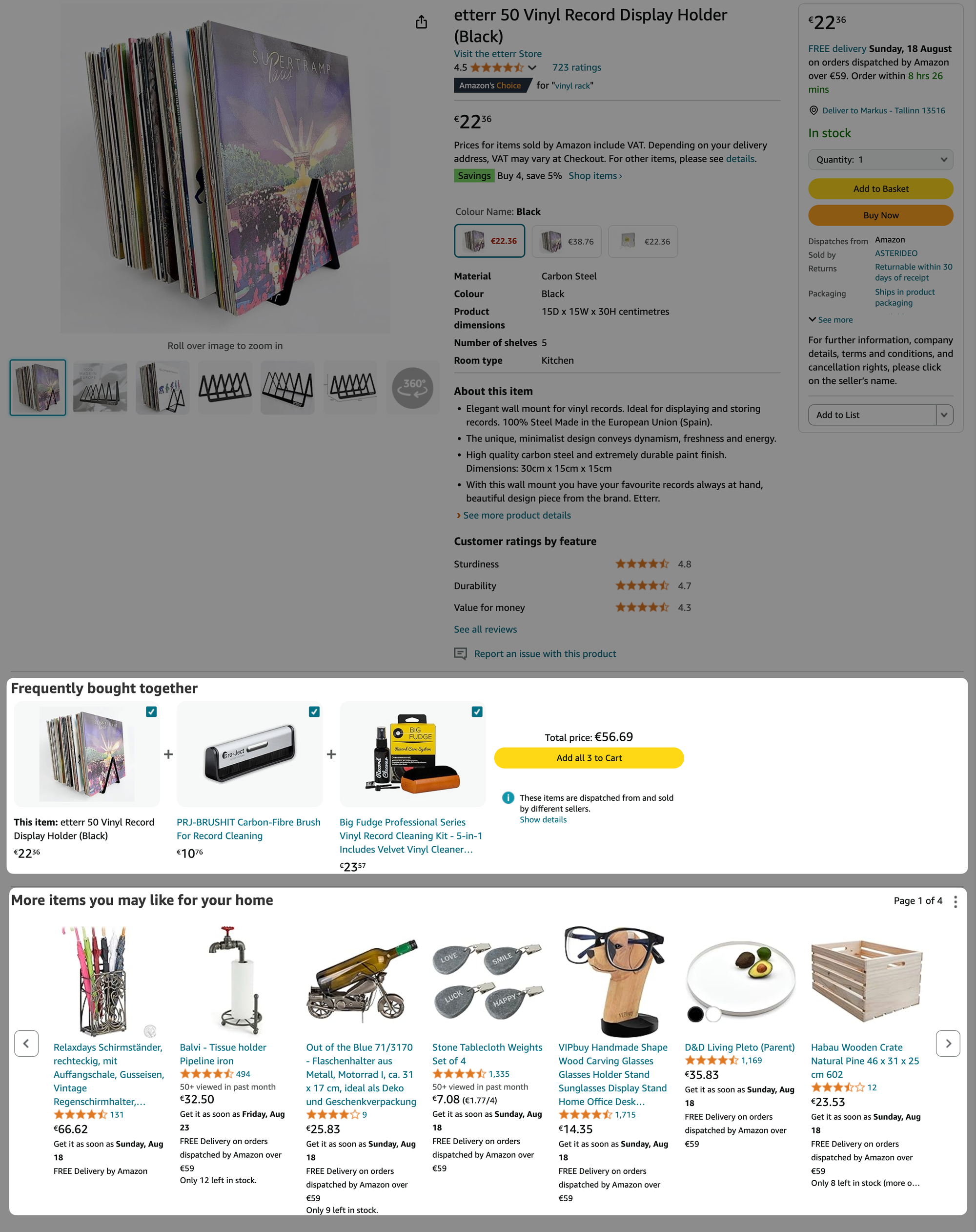 Featured and popular products in product pages as seen in Amazon's example.