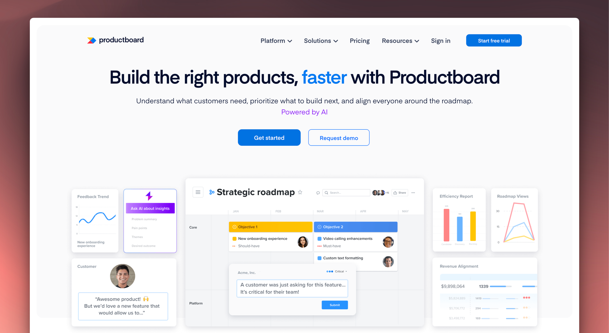 Productboard product illustration.