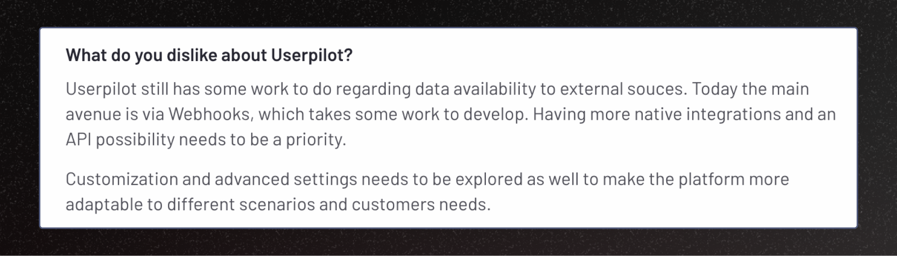 Userpilot customer review from G2.