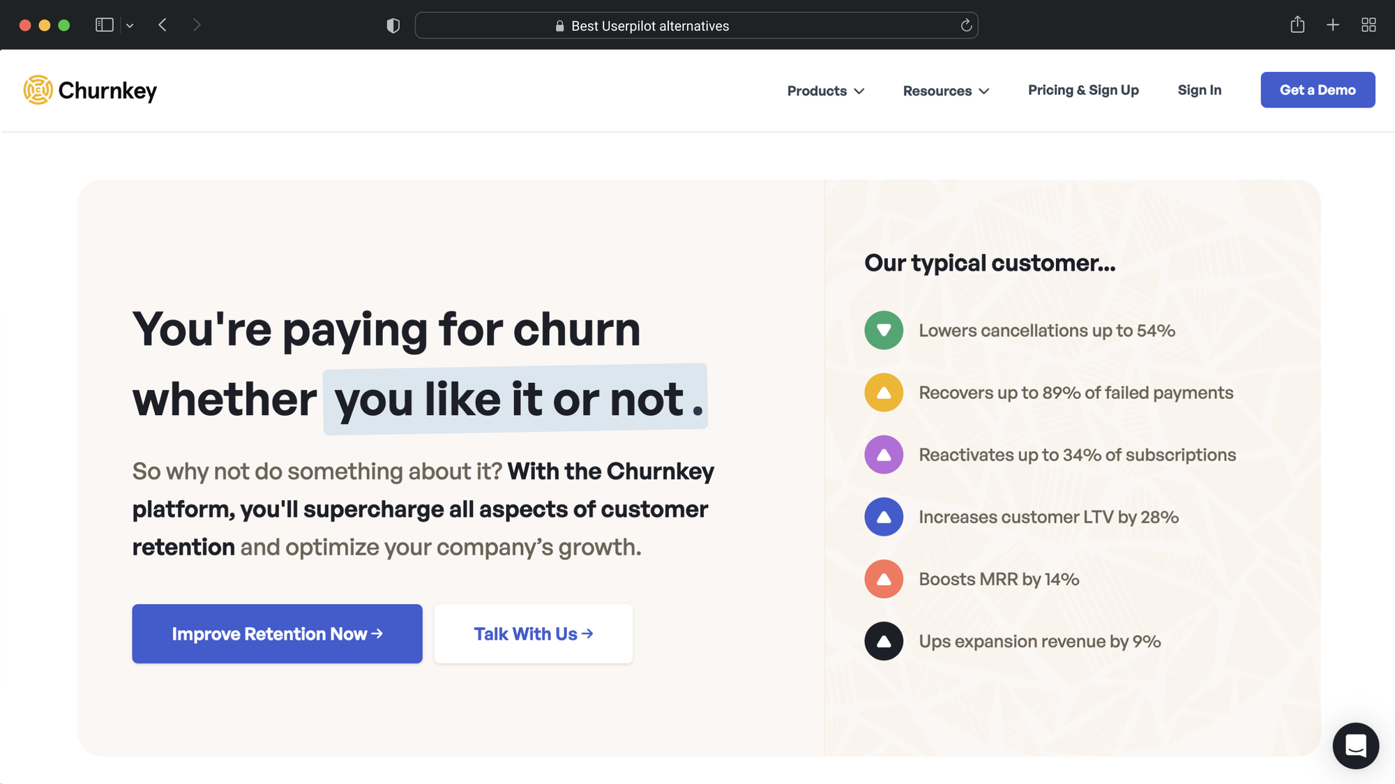 Churnkey user retention platform.
