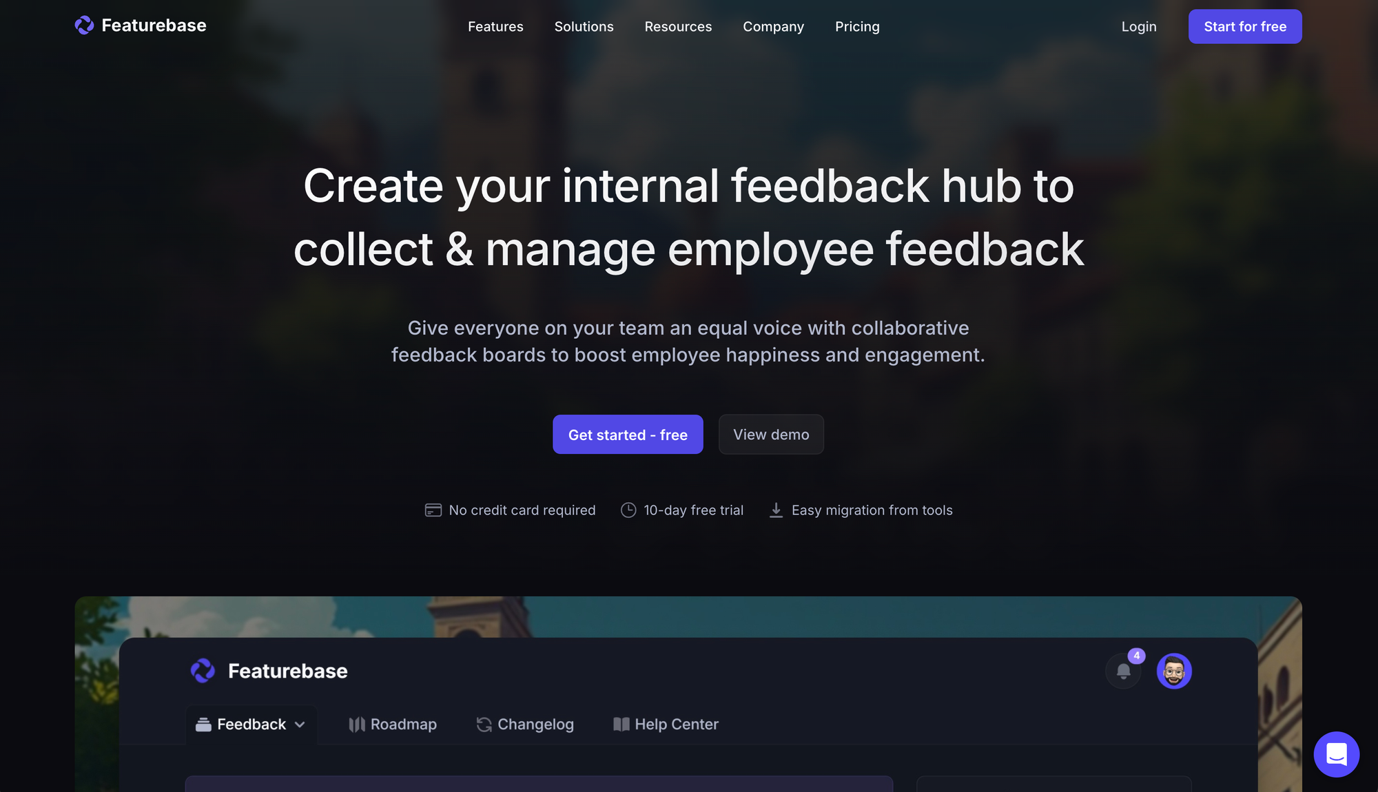 Featurebase is one of the best employee feedback tools that work with customer feedback too.