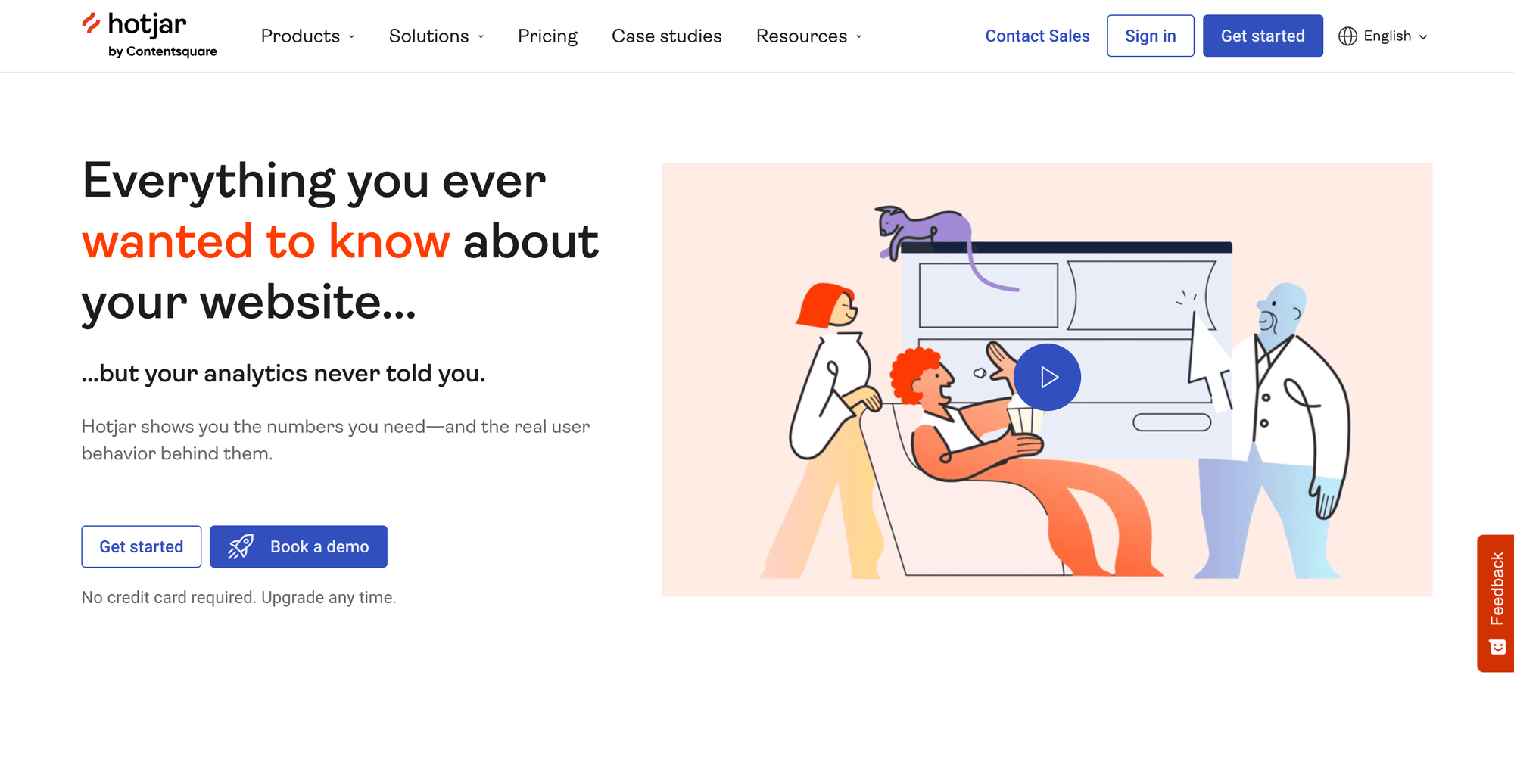 Website feedback tool: Hotjar