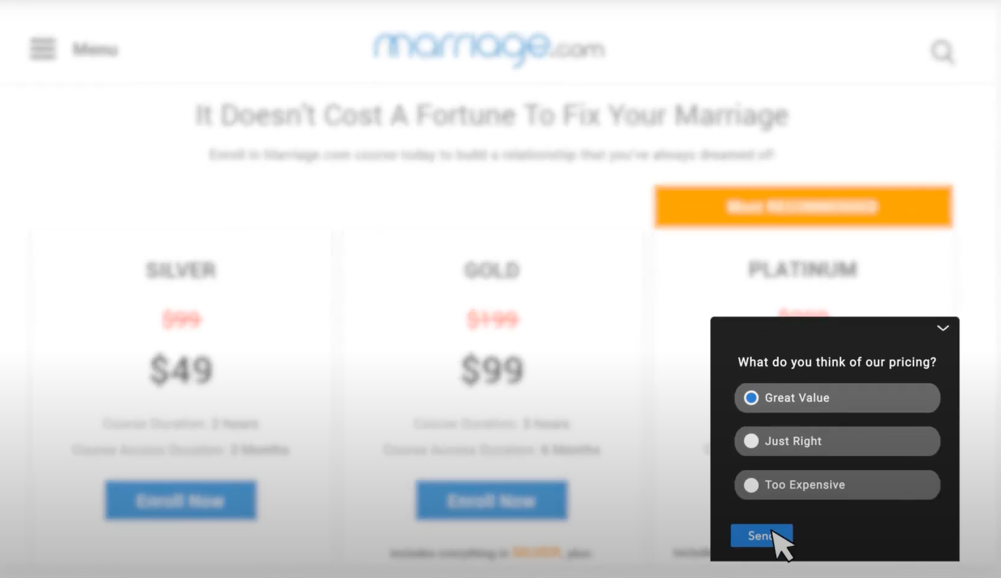 Qualaroo website feedback widget.