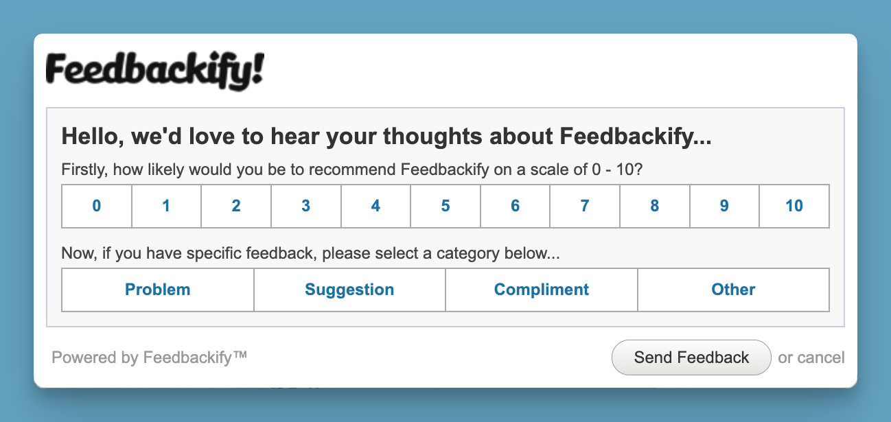 Feedbackify website feedback widget.