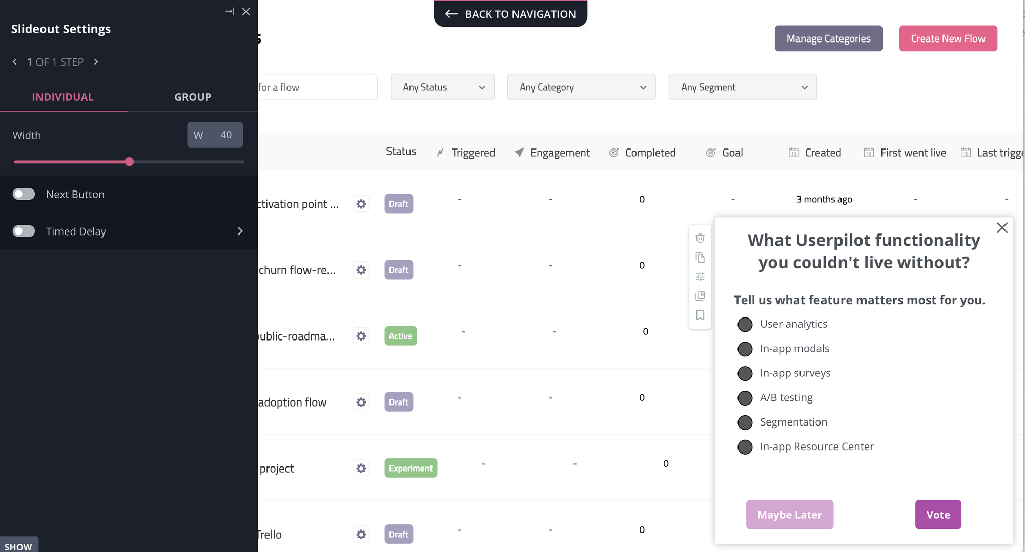 Productboard alternative: Userpilot