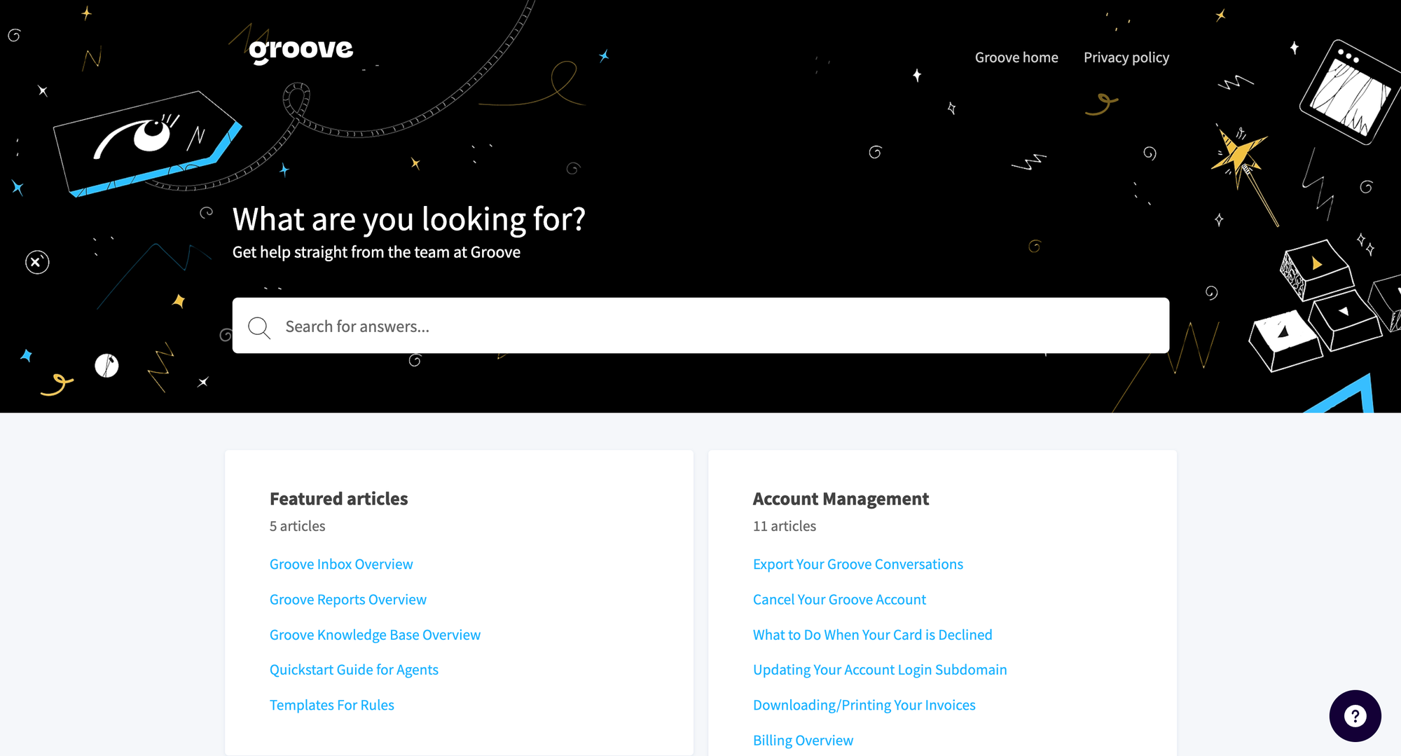 Groove's knowledge base.