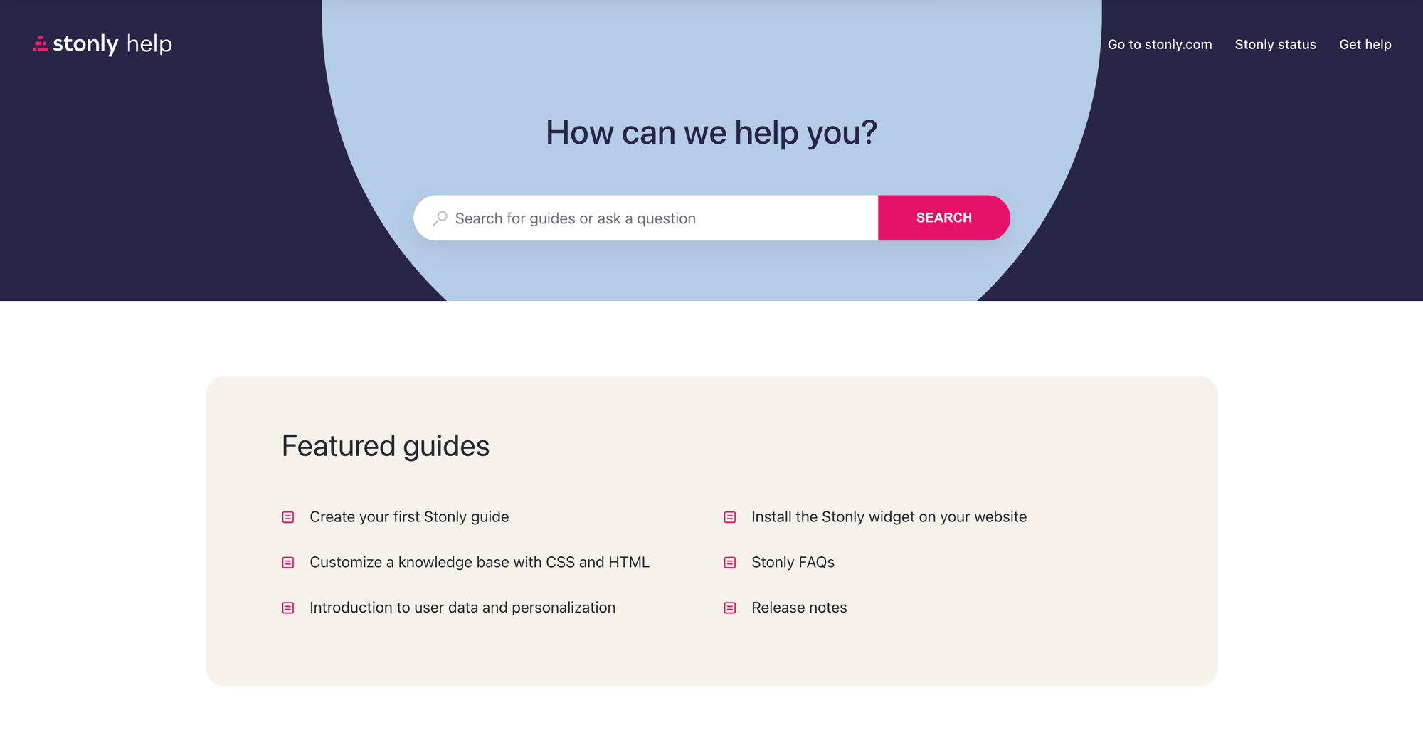 Stonly's help center.