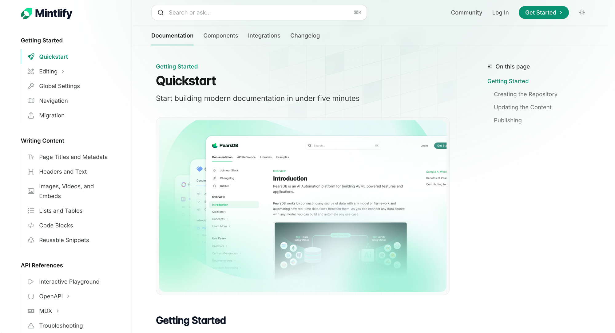 Mintlify documentation software