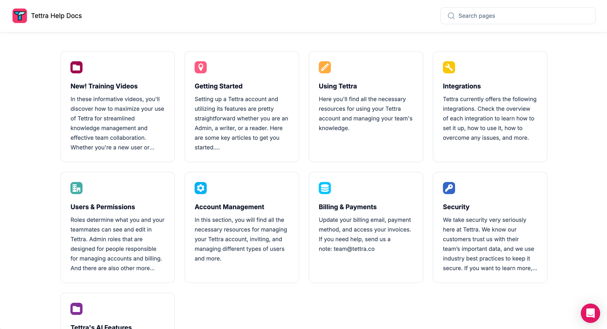Tettra knowledge base.