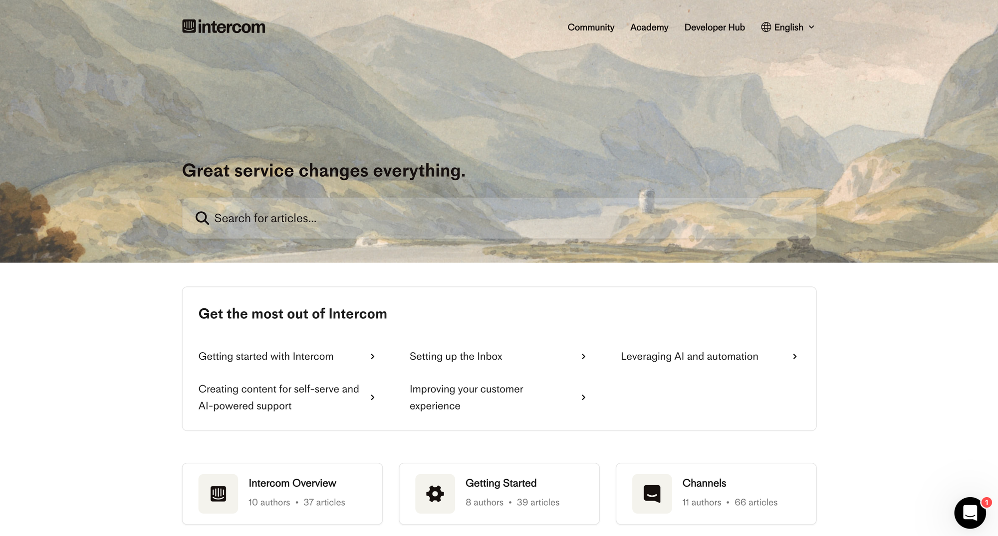 Intercom's help center