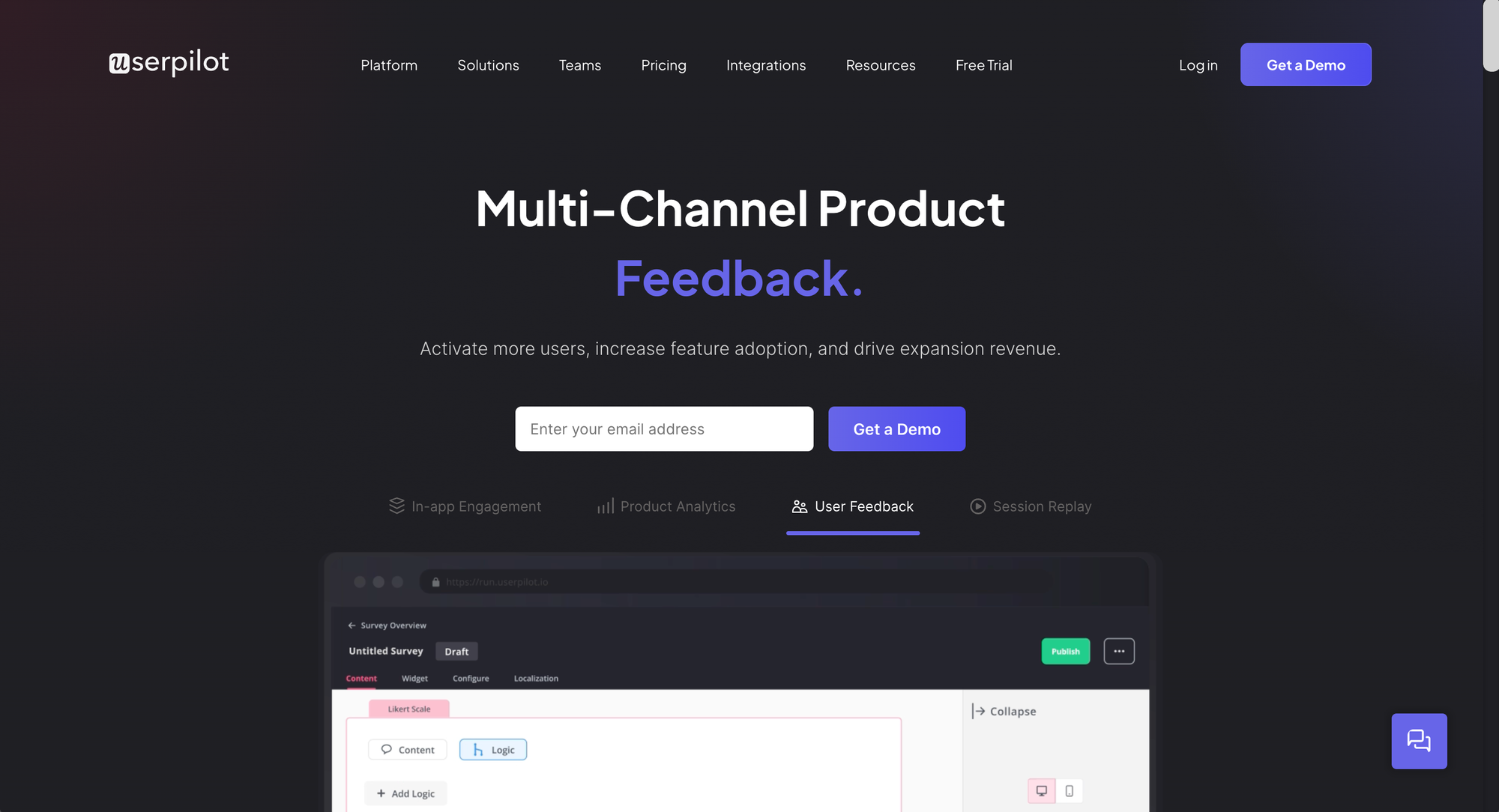 Userpilot digital adoption platform.