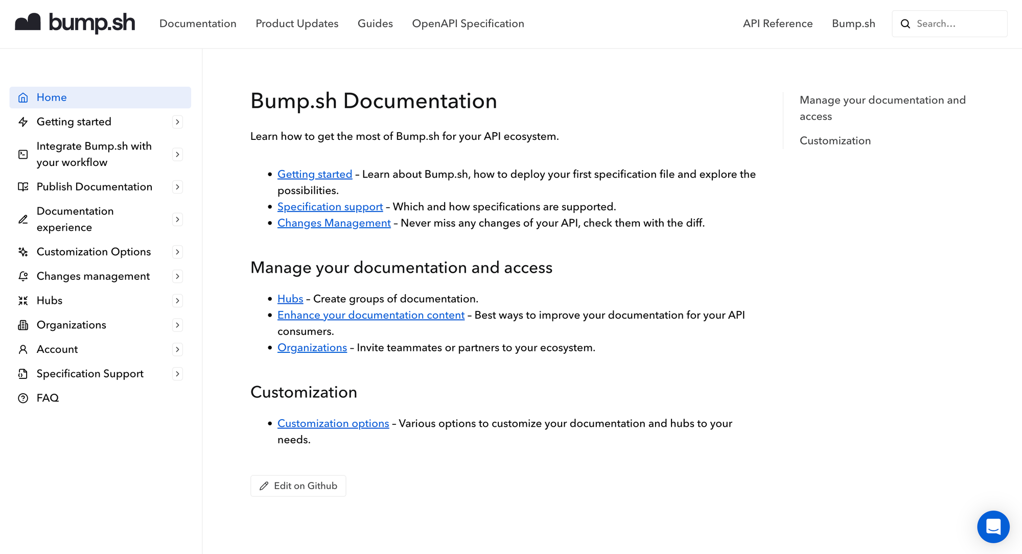 Bump.sh API docs.