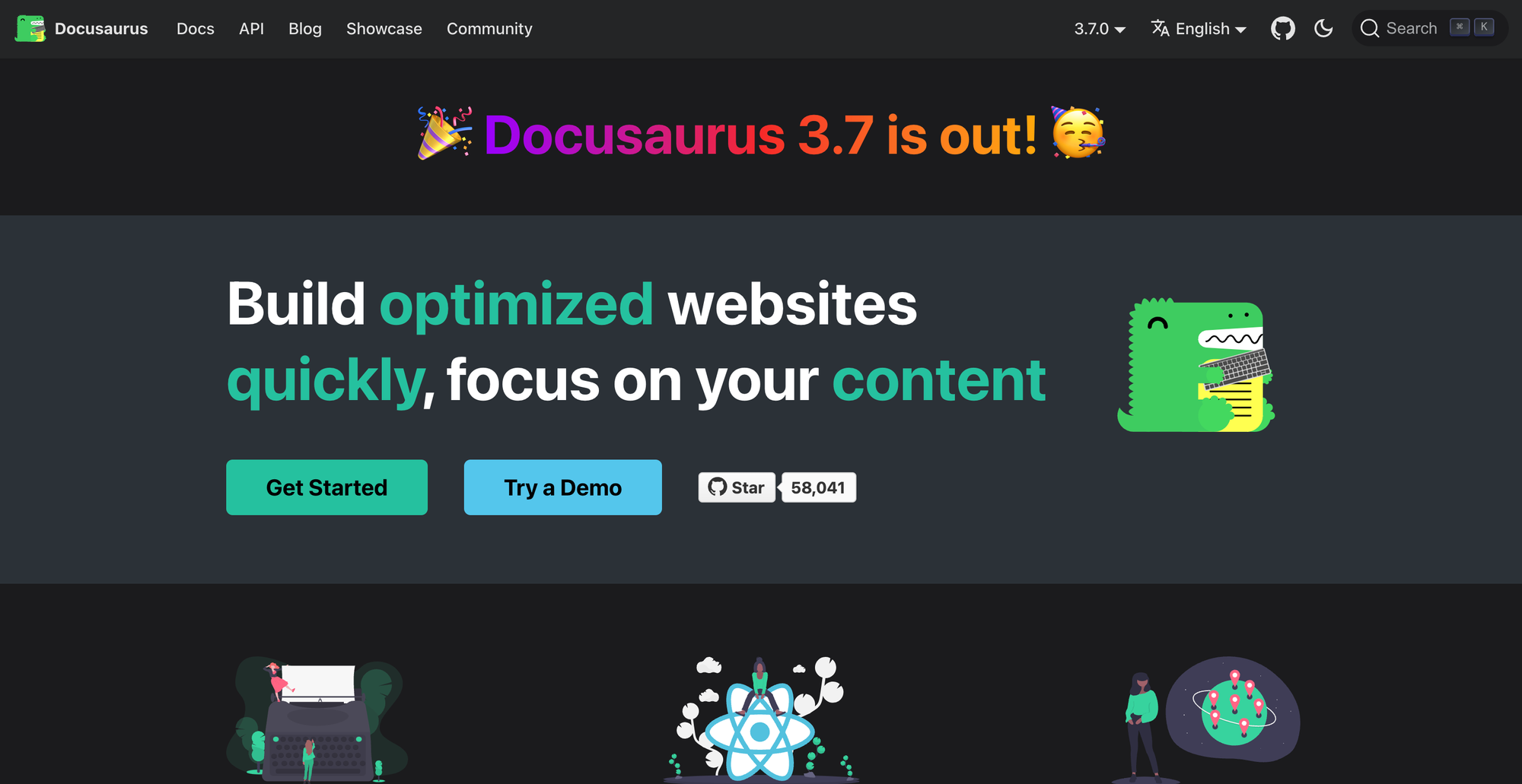 Docusaurus marketing page.