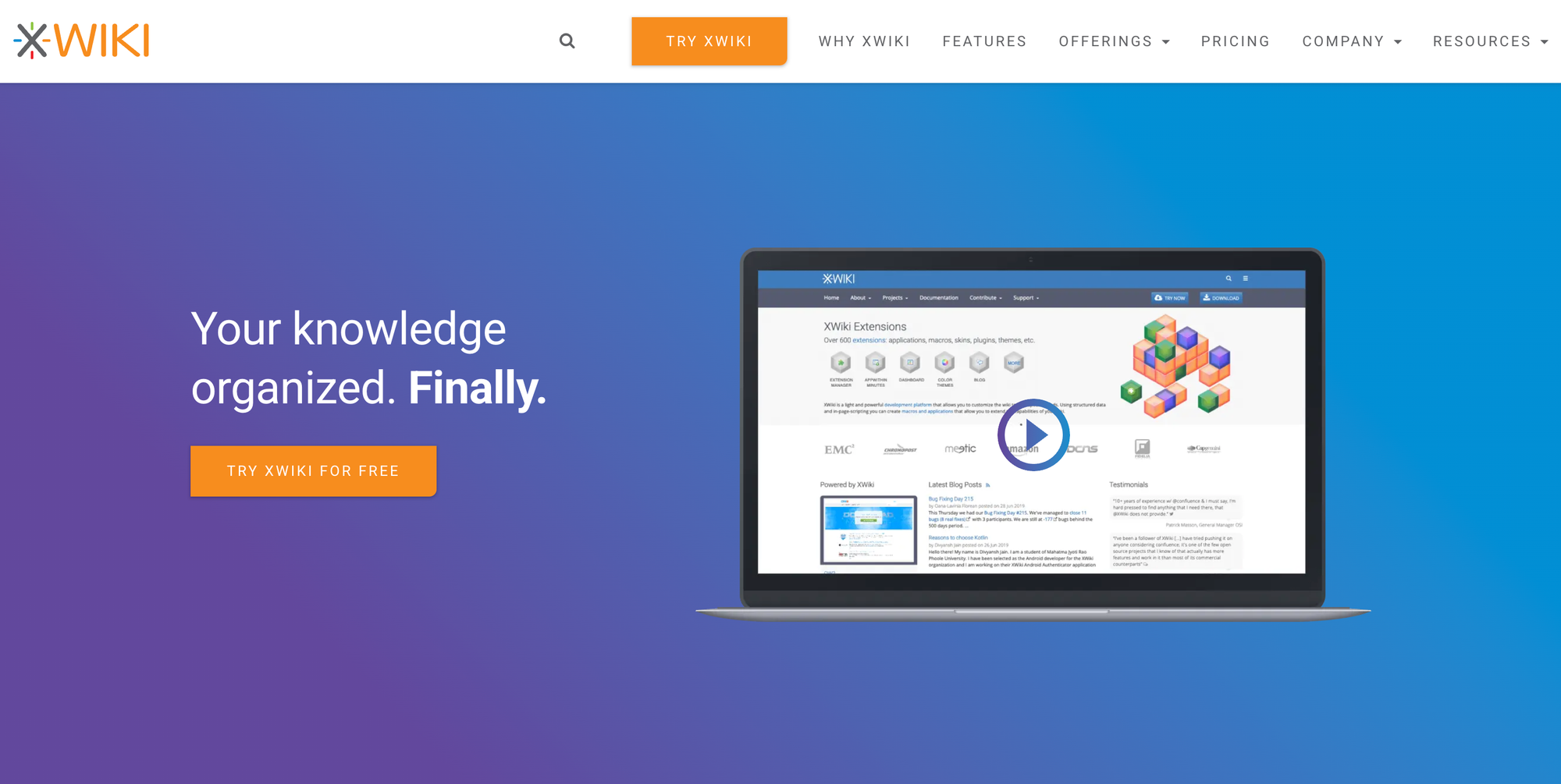 Xwiki marketing page.