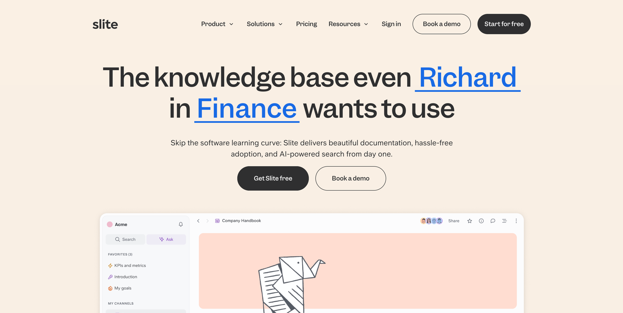 Slite's knowledge base