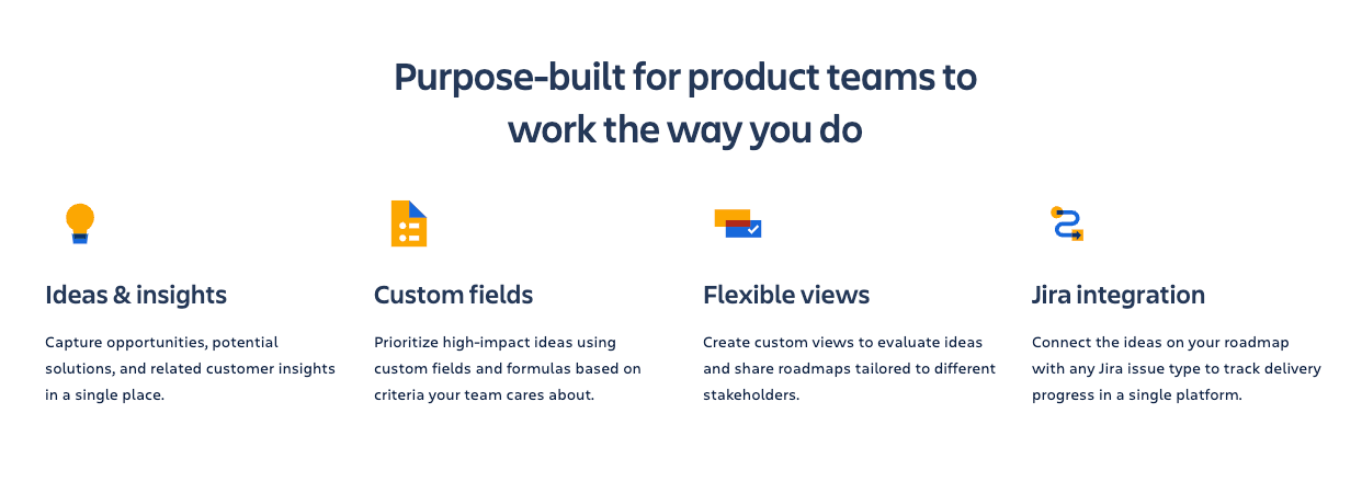 Jira Product Management features.