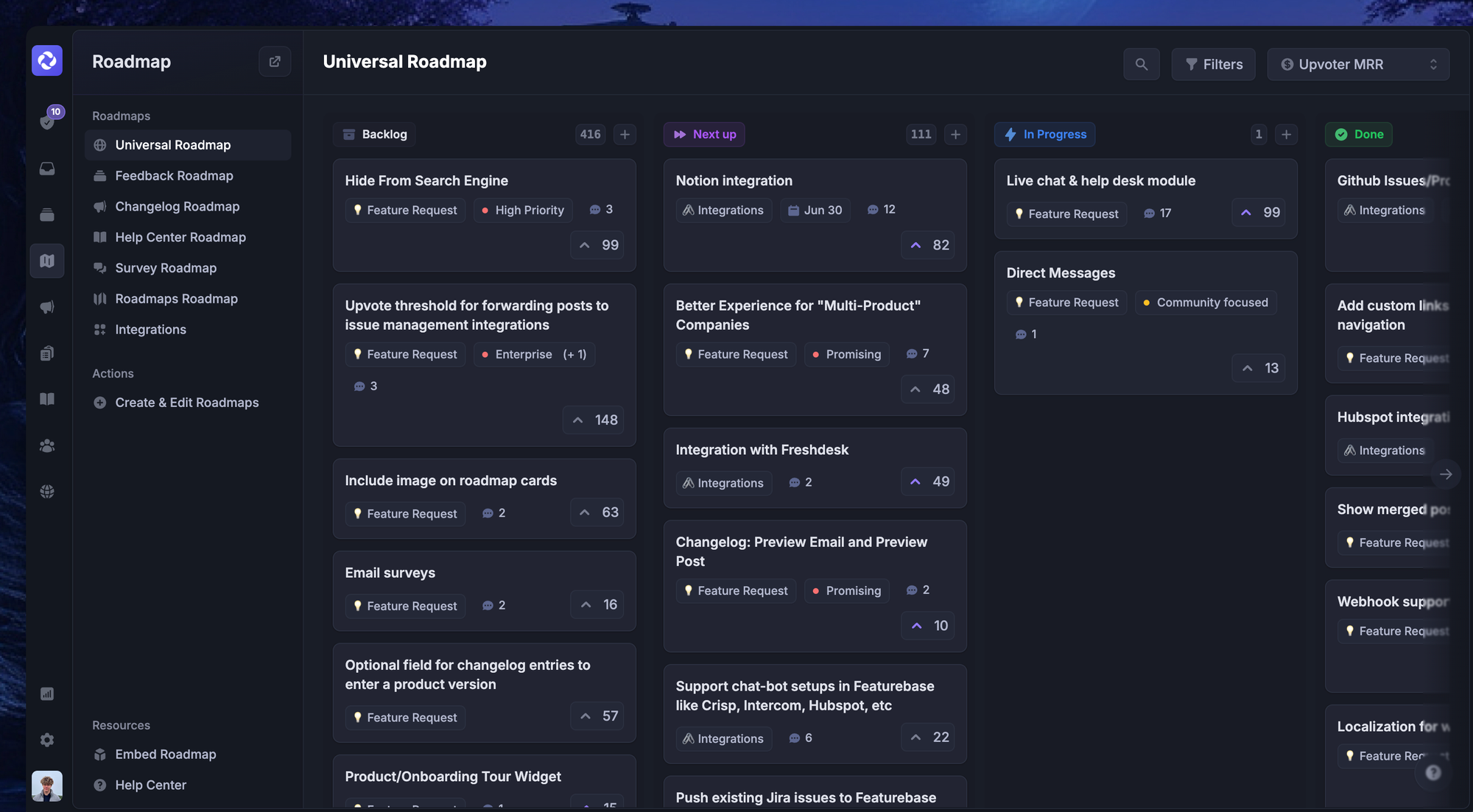 Featurebase's roadmaps.