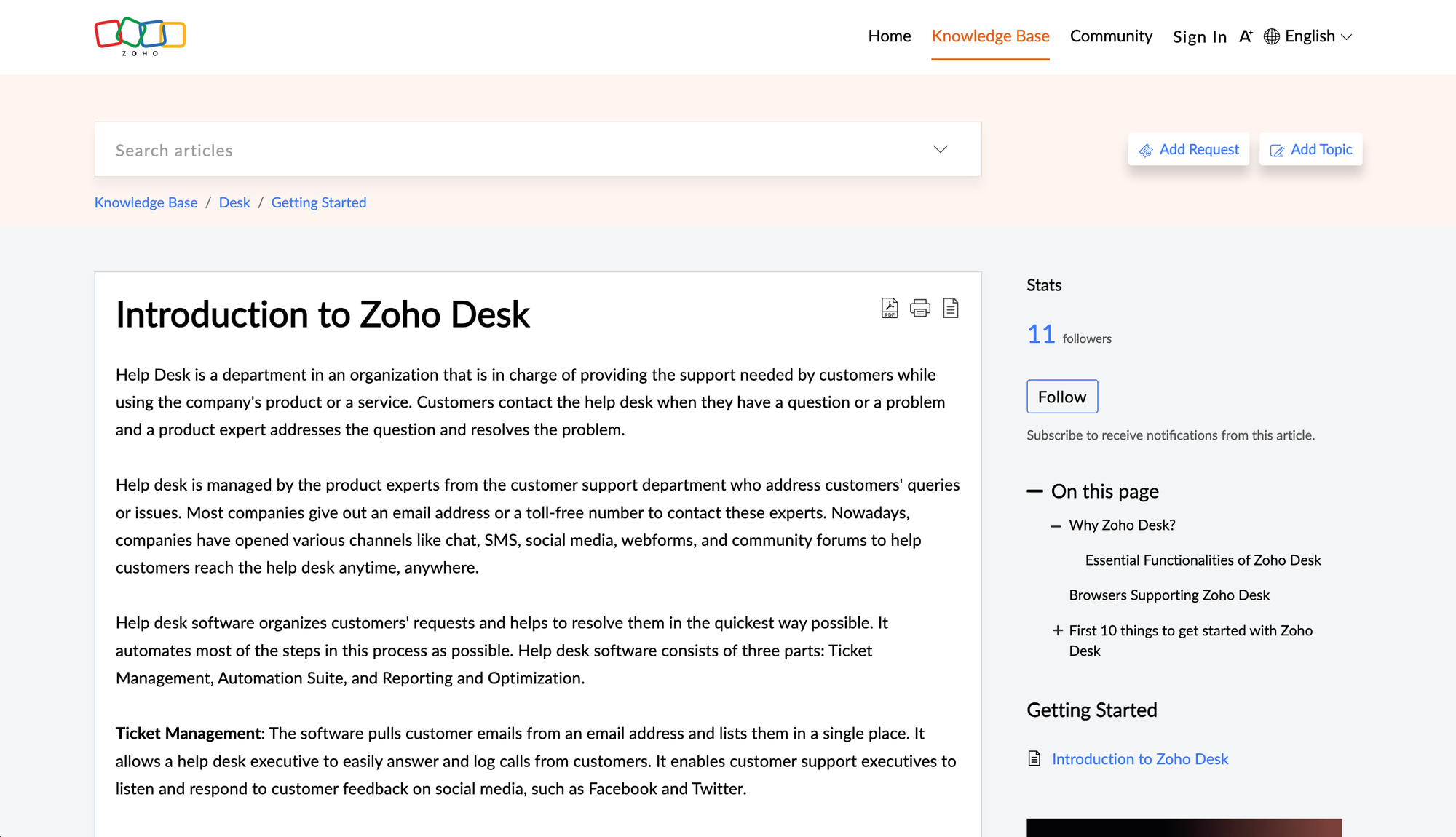Zoho Desk.