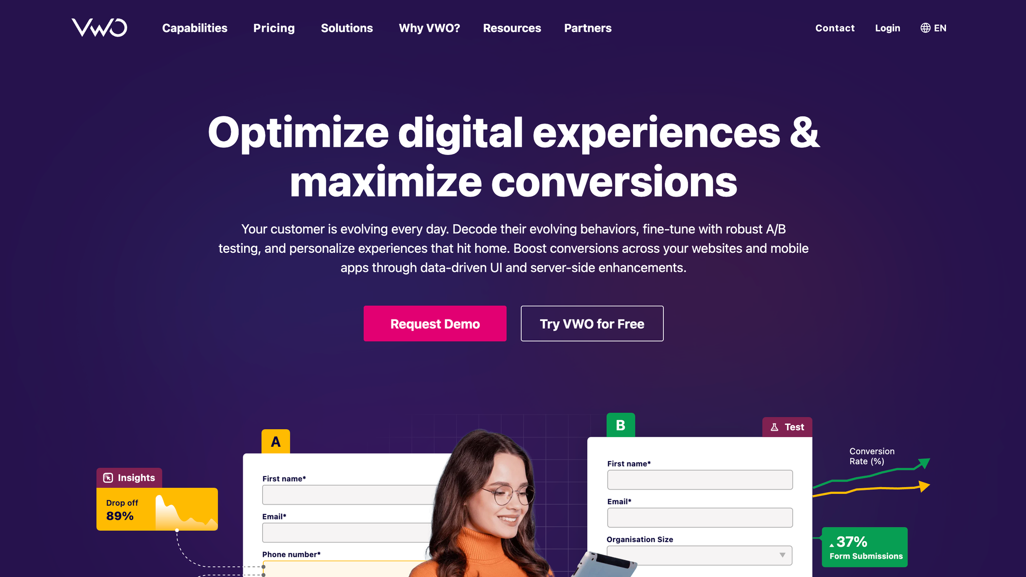 Website feedback tool: VWO