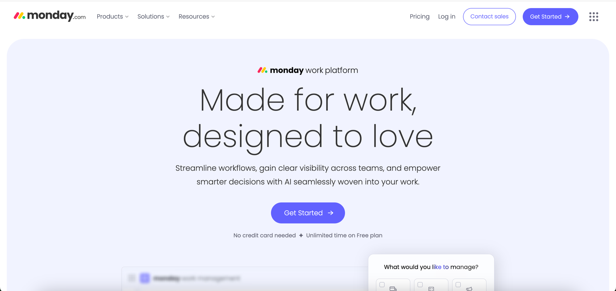 Monday.com marketing page