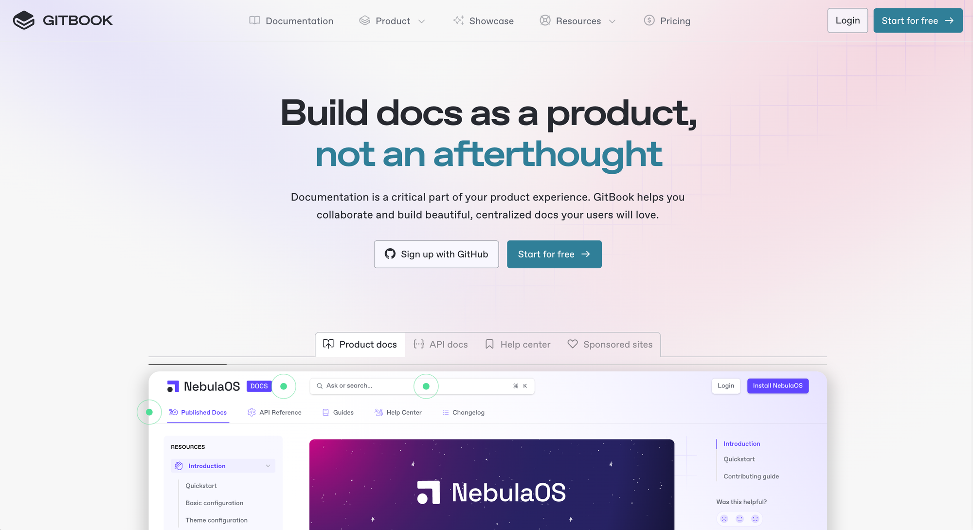 GitBook's marketing page.