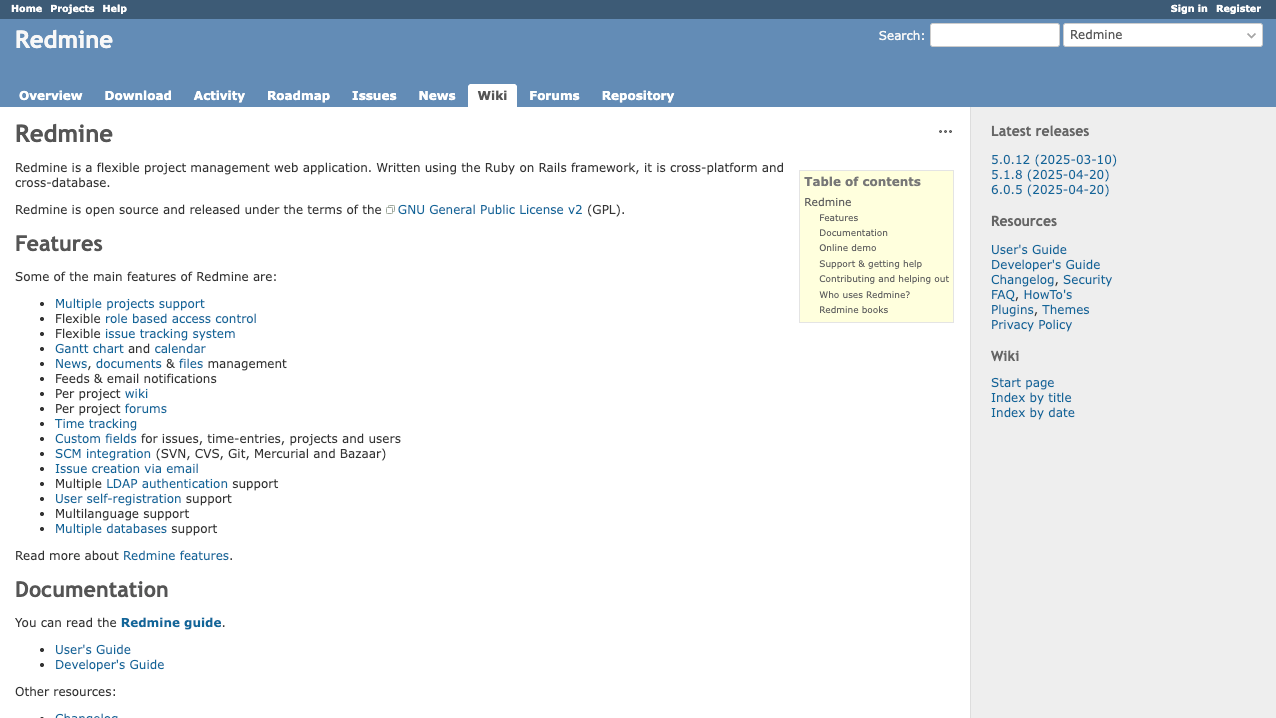 Redmine bug reporting tool