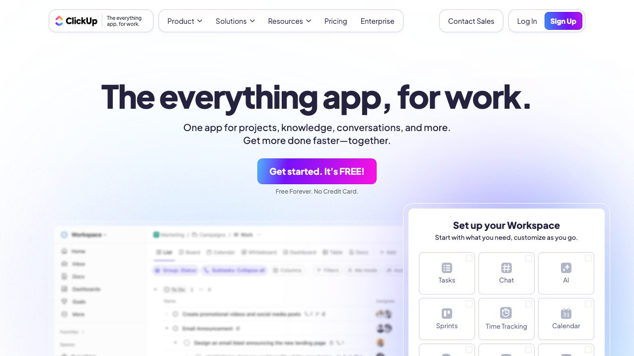 Clickup marketing page.