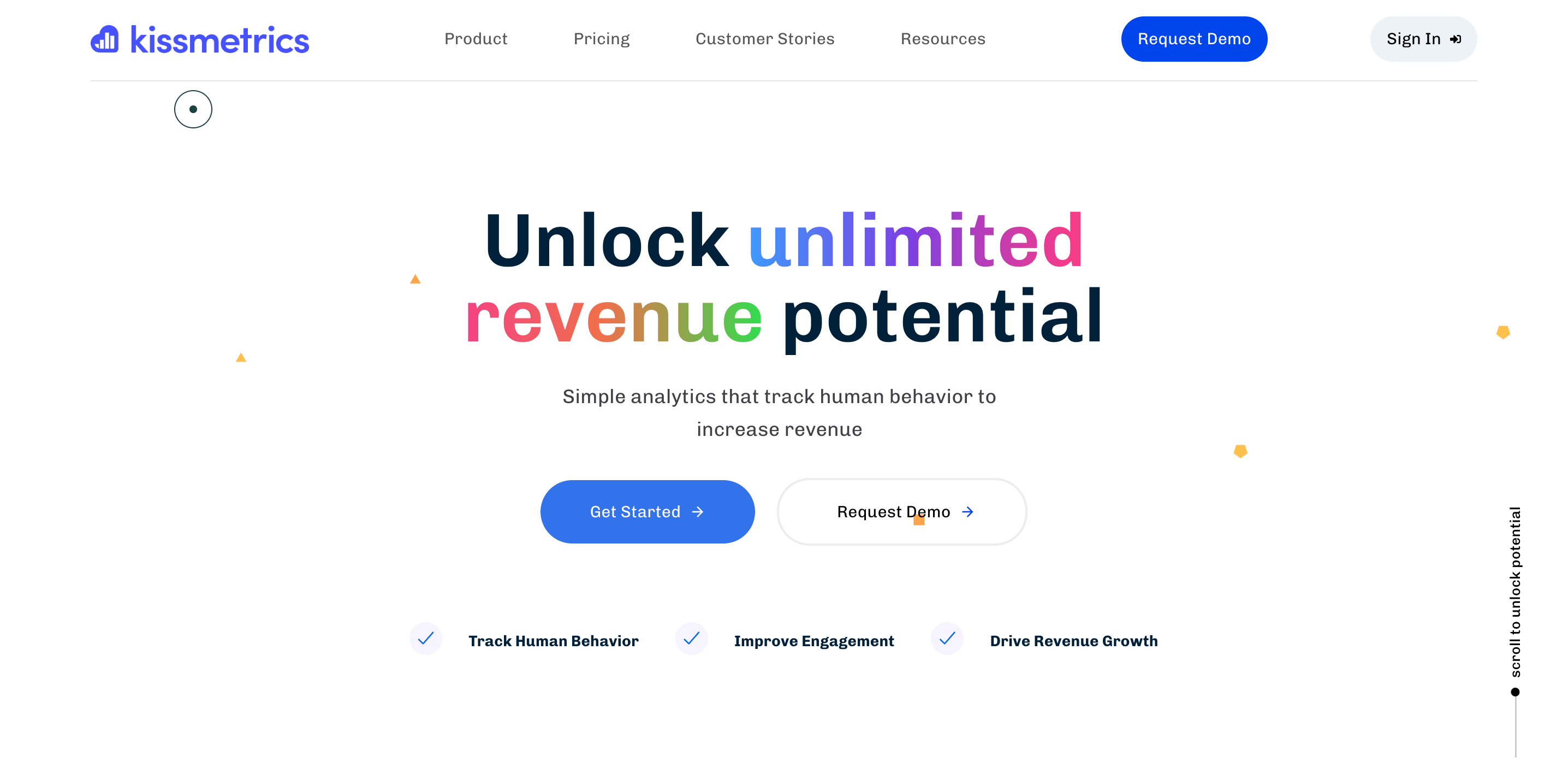 Kissmetrics marketing page.