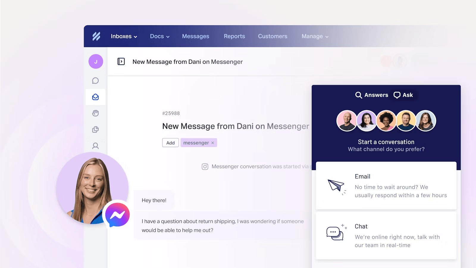 Help Scout support inbox.